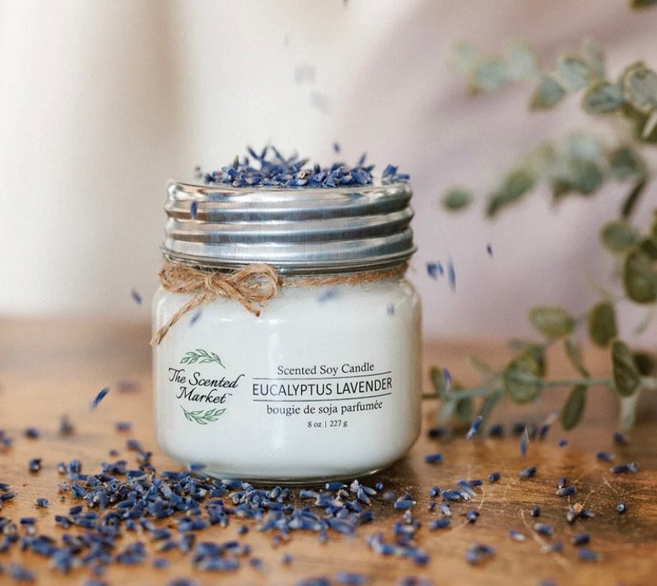 The Scented Market Soy Candle Eucalyptus Lavender 8 oz