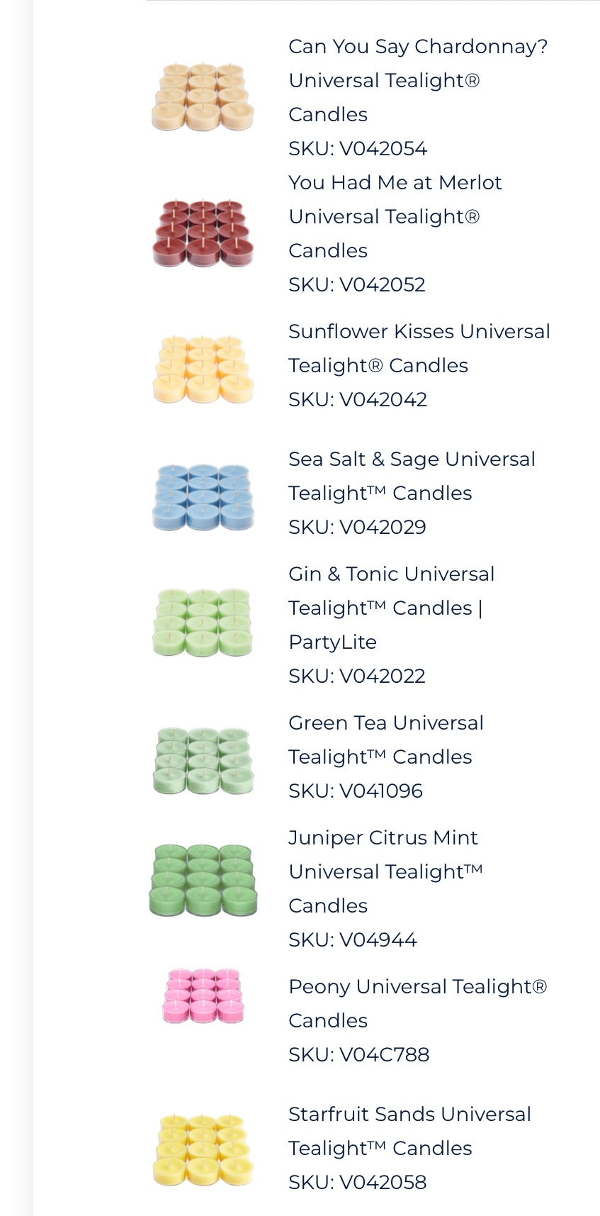Partylite Tealight candles (12 pack)