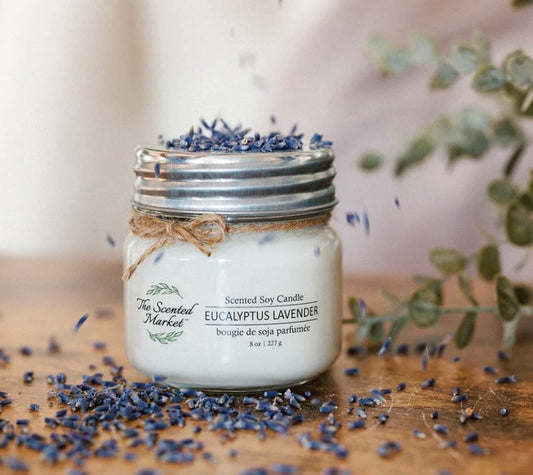 The Scented Market Soy Candle Eucalyptus Lavender 8 oz