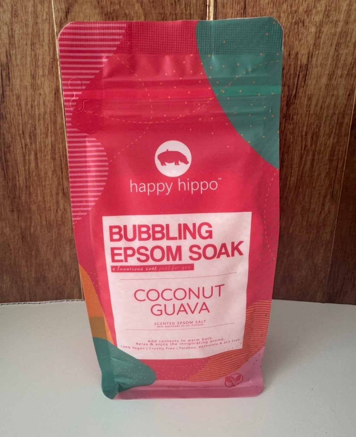 Happy Hippo Bubbling Epsom Soak Coconut Guava 600g