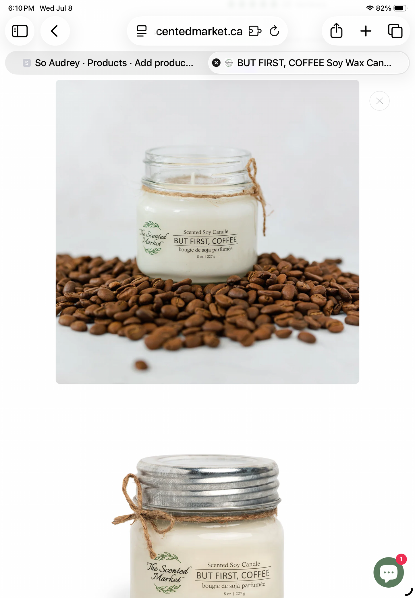 The Scented Market Soy Candle But First Coffee 8 oz